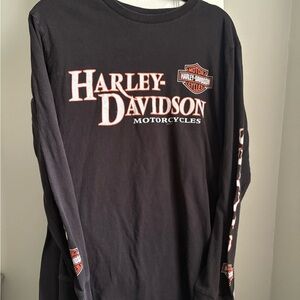 Harley-Davidson Black Long Sleeve Tee with Red Accents